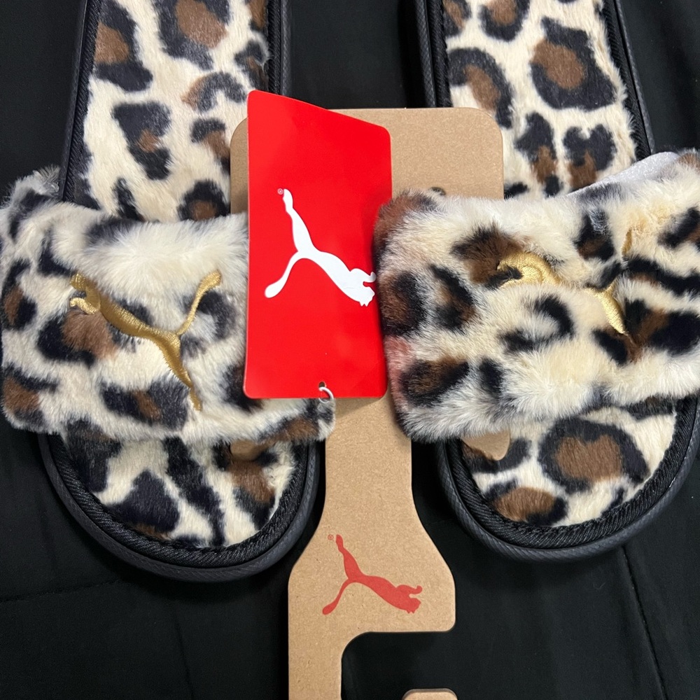 Puma Faux Fur Slide Sandal